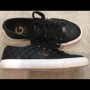 Women’s G by Guess size 6 black quilted sneakers